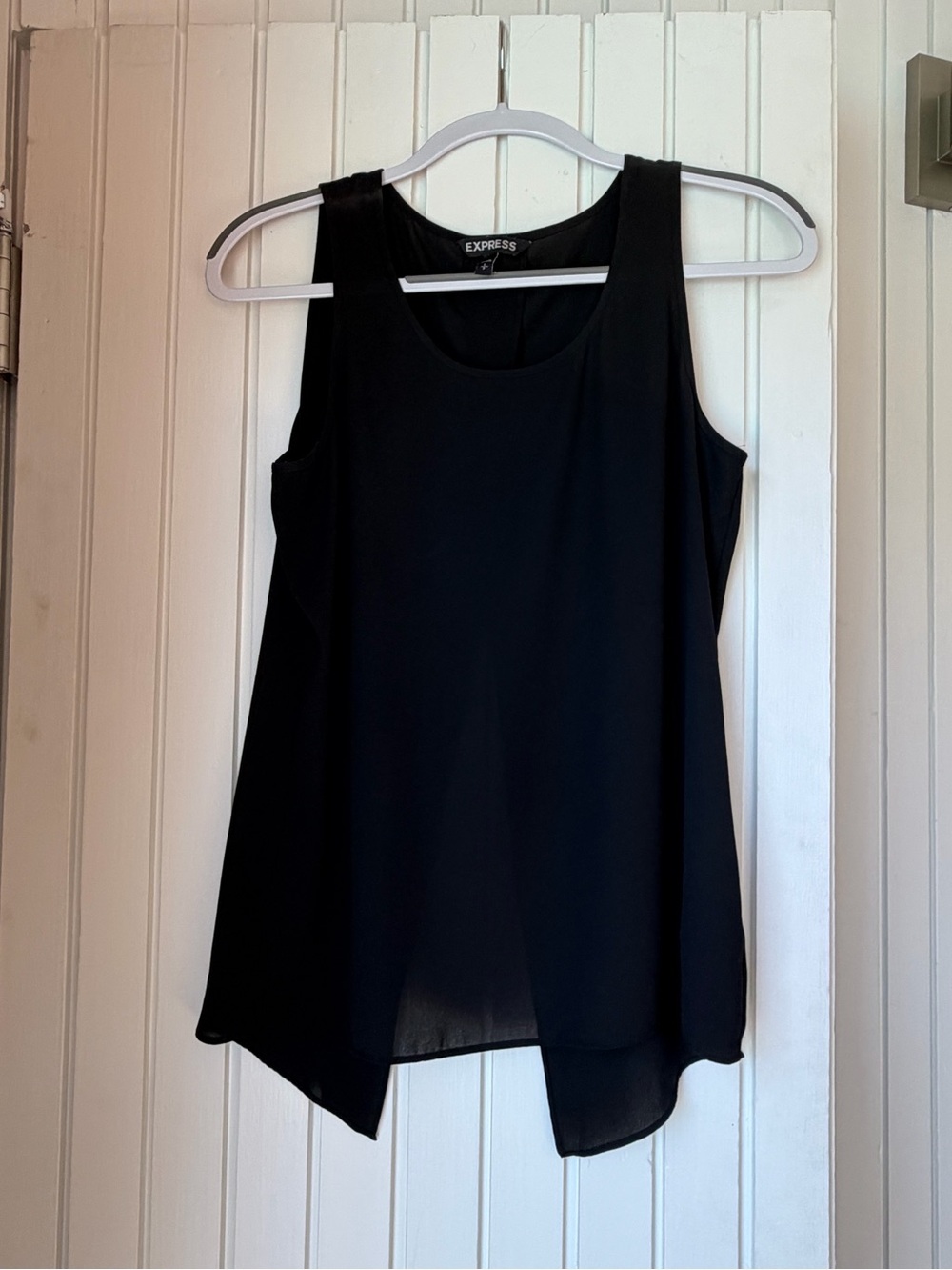 Express Women's Black Sleeveless Tank Top with Cutout Triangle in Back